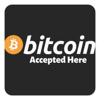 Bitcoin Accepted Here Square Sticker