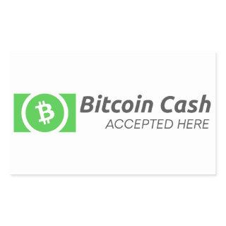 Bitcoin Cash Accepted Here Rectangle Stickers