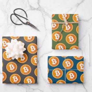 Bitcoin Icon in orange and grey green blue  Sheets