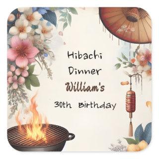 Bite Chef Bbq Japanese Sushi Hibachi 30th Birthday Square Sticker