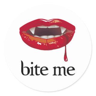 Bite Me Vampire Classic Round Sticker