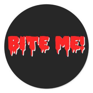 Bite Me Vampire Halloween Classic Round Sticker