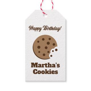 Bitten chocolate chip cookie gift tag for Birthday