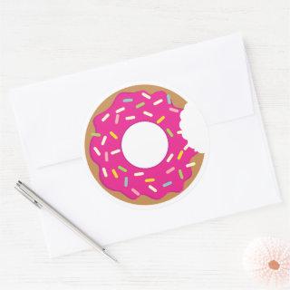 Bitten donut with colored sprinkles stickers