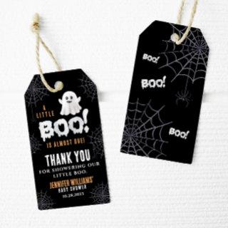 Black a little boo baby shower Halloween thank you Gift Tags