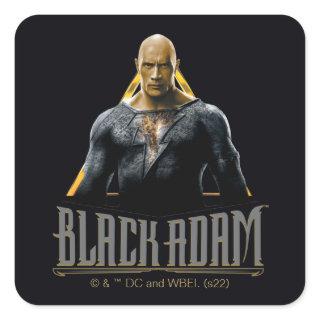 Black Adam Character and Name Graphic Square Sticker