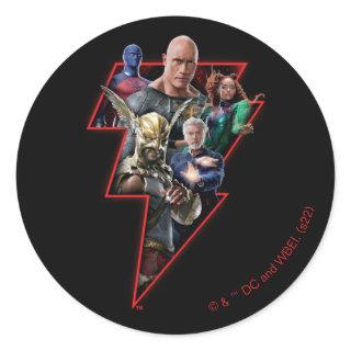 Black Adam Group Lightning Graphic Classic Round Sticker