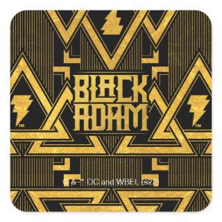 Black Adam Lightning Bolt Triangular Pattern Square Sticker