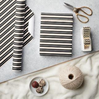 Black and Almond Cream Double Stripe Pattern