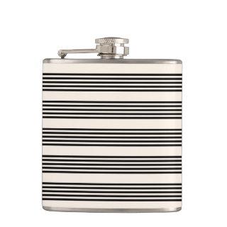 Black and beige five stripe pattern flask