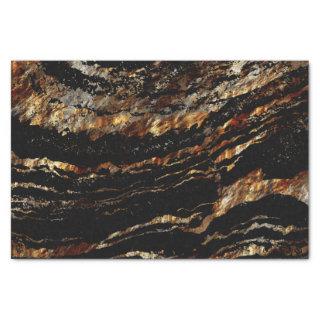 Black and Dark Gold Marble Design Tissue Paper