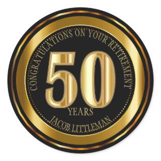 Black and Gold - 50 Years Classic Round Sticker