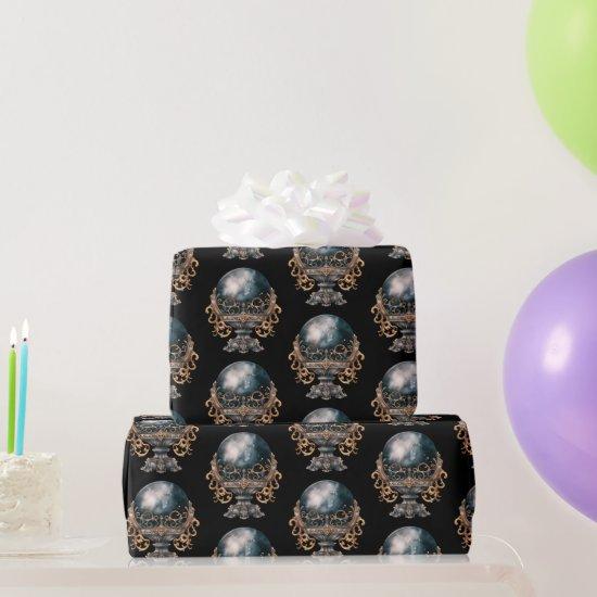 Black and Gold Crystal Ball Pattern Halloween