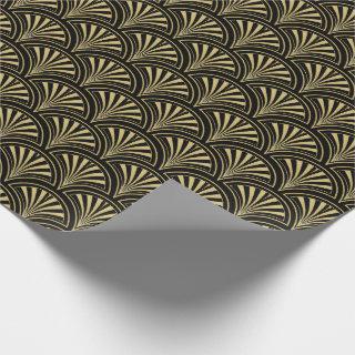 Black and Gold Deco Fans Pattern