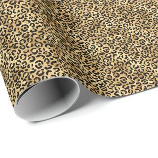 Black and Gold Leopard Print Cheetah Animal Print
