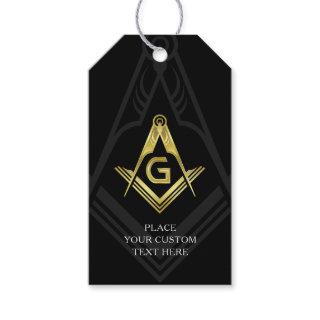 Black and Gold Masonic Gift Tags | Freemason Party