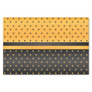 Black and Golden Yellow Polka Dot Pattern Tissue Paper