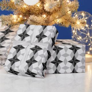 Black and Gray Starbust and Rhombus Pattern