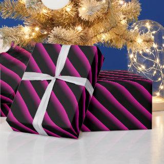 Black and Hot Pink Blended Diagonal Stripes