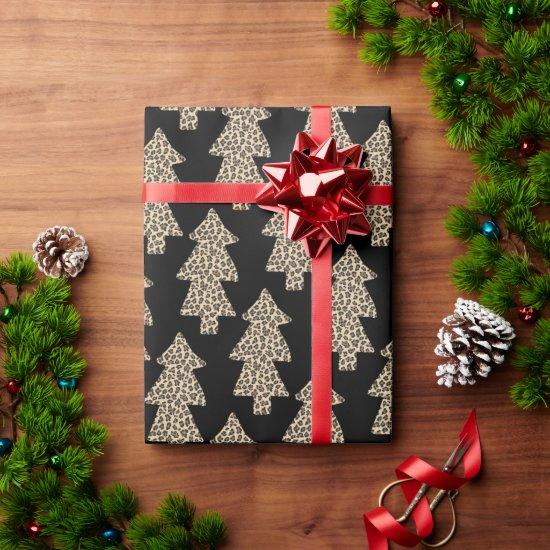 Black and Leopard Animal Print Christmas Tree