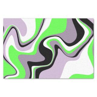 Black and Neon Green Fluid Abstract Tissue Paper