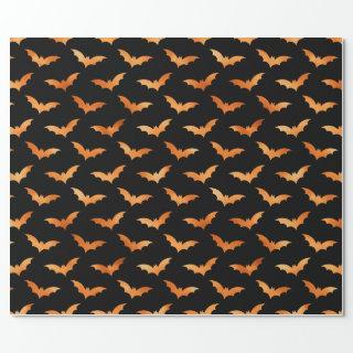 Black and Orange Bat Pattern