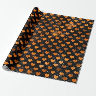 Black and Orange Heart Pattern