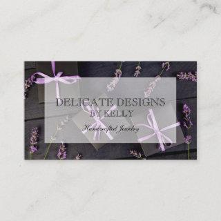 Black and Purple Wrapped Gift Boxes Business Card