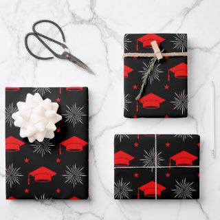 Black and Red Graduation Cap Pattern  Sheets