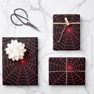 Black and red spider web Halloween pattern  Sheets
