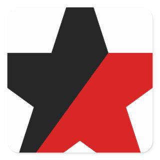 Black and Red Star Anarcho-Syndicalism Anarchism Square Sticker