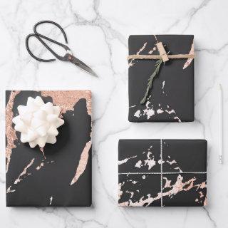 Black and Rose Gold Marble Look  Sheets