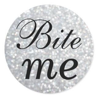 Black and Silver Bite Me Sticker