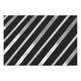 Black And Silver Diagonal Stripes Pattern   Sheets