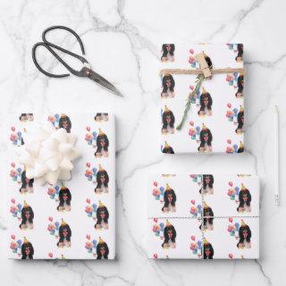 Black and Tan  Cavalier Spaniel Birthday    Sheets
