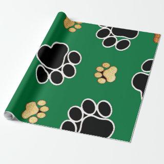 Black and tan luxury canine dog paw print