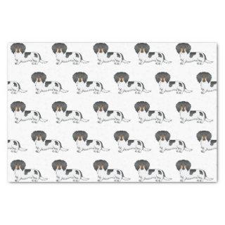 Black And Tan Pied Long Hair Dachshund Pattern Tissue Paper