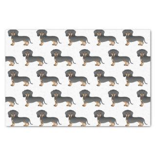 Black And Tan Short Coat Dachshund Dog Pattern Tissue Paper