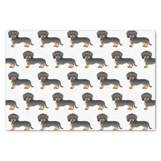 Black And Tan Wire Haired Dachshund Dog Pattern Tissue Paper