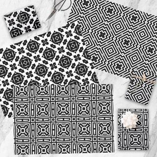 Black and White Abstract Op Art Geometric Patterns  Sheets