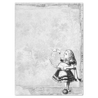 Black and White Alice in Wonderland with Flamingo Tissue Paper