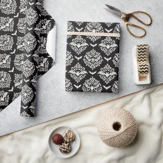 Black and White Bat Damask