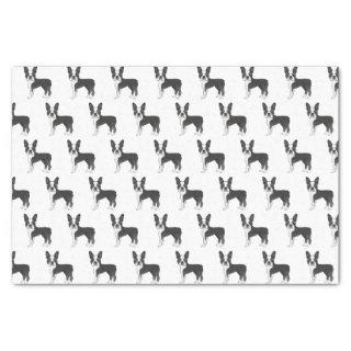 Black And White Boston Terrier Cartoon Dog Pattern Tissue Paper
