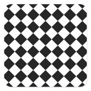 Black And White Checkerboard Checkered Flag Design Square Sticker