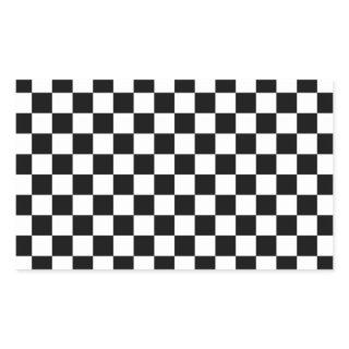 Black and white checkered pattern rectangular sticker