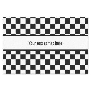 Black and white checkered tissue paper