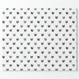 Black and White Chic Cute Cat Pattern