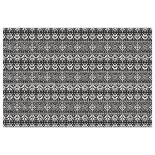 Black and White Christmas Fair Isle Pattern Tissue Paper