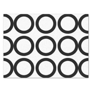 Black and White Circle Geometric Pattern Tissue Paper