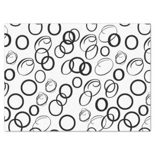 Black and White Circle Pattern Tissue Paper